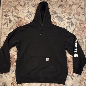 Carhartt Black Hoodie with Sleeve Logo - Men's XL